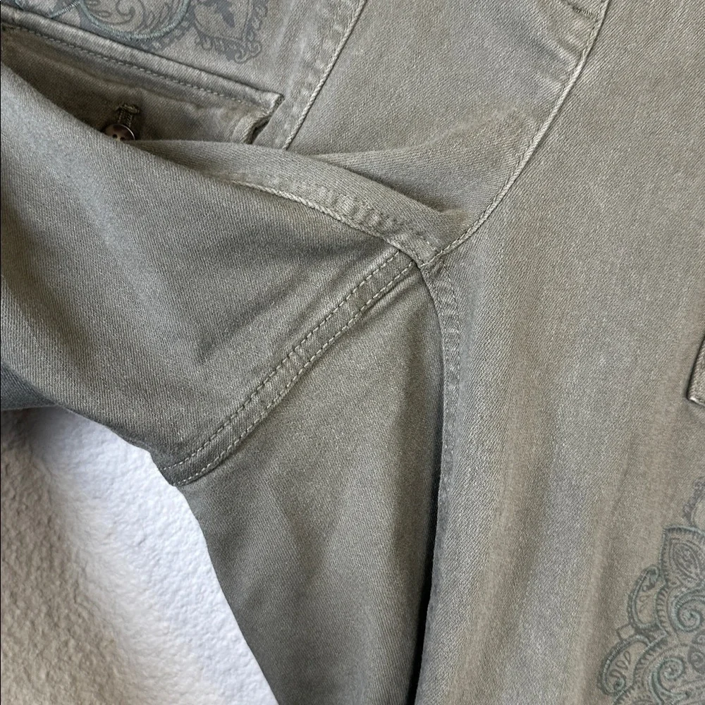 J. Jill Pants‎ Womens 16P Green Embroidered Cargo Utility Pants Boho